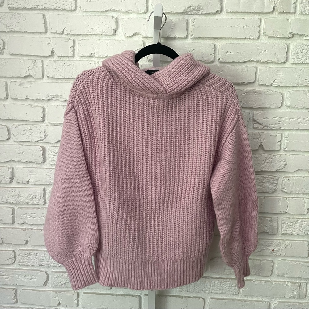 Ann Taylor Lavender Hooded Knit Sweater XS